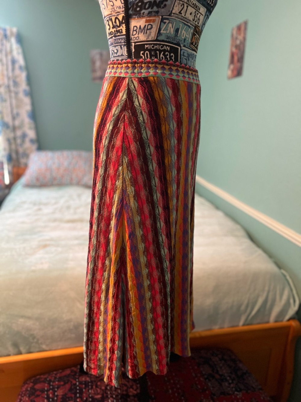 Aldo Martins Rainbow Multi-Stripe Textured Maxi Skirt - Picture 6 of 15